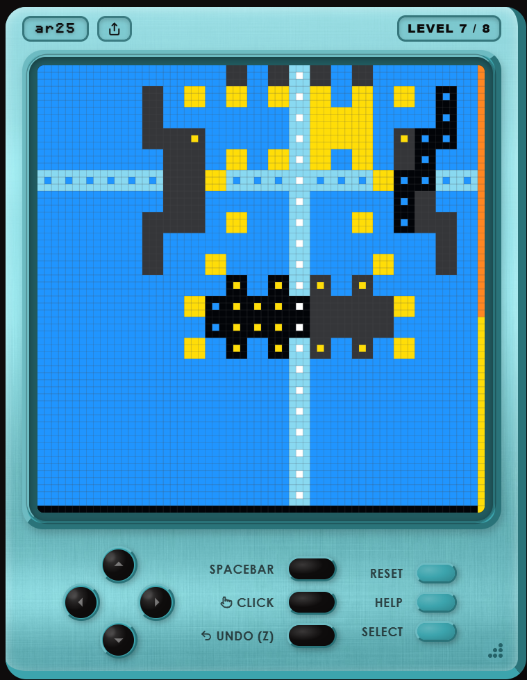ar25, level 7: human play, copying the Astra replay