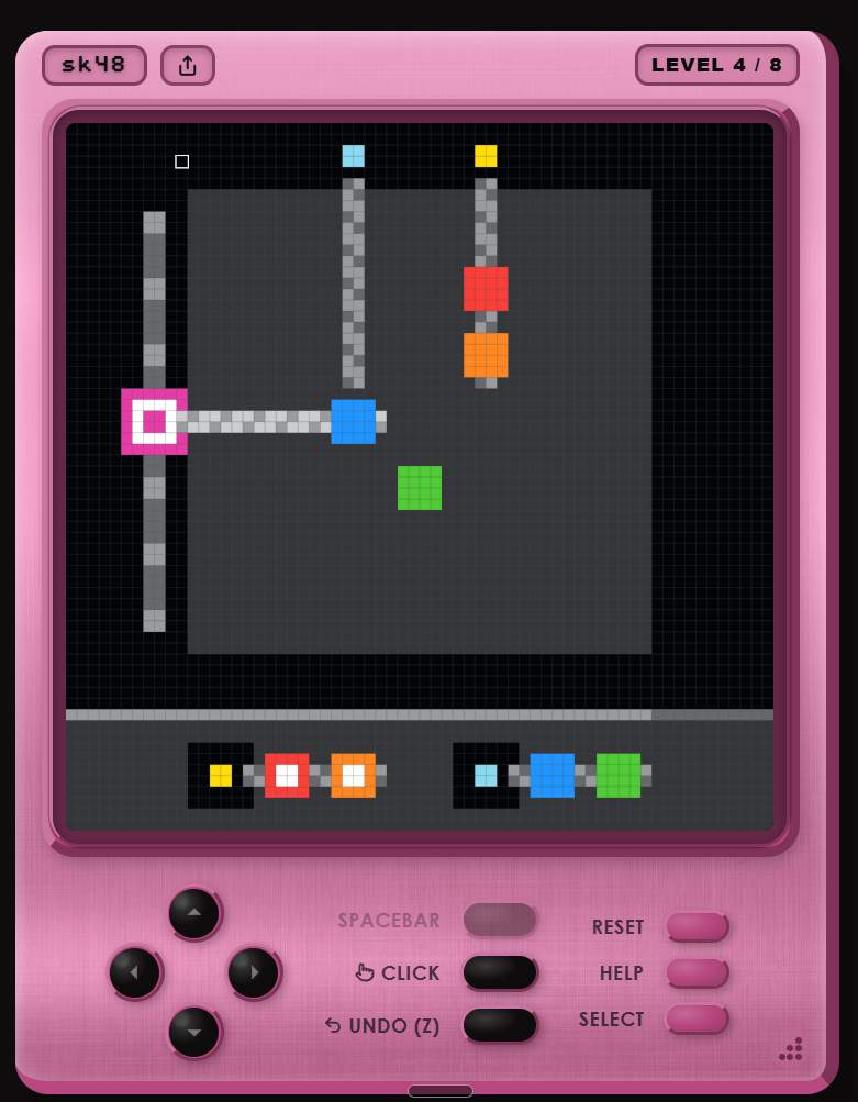 sk48, level 4: human play, a second run, two reference rods